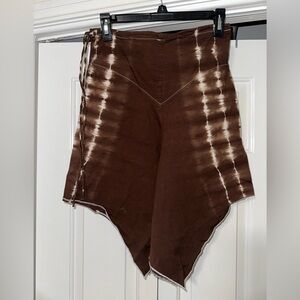 Brown Tie-Dye Asymmetrical skirt